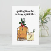 Het in de geest krijgen van Whiskey Cocktail Funny Feestdagenkaart (Staand voorkant)