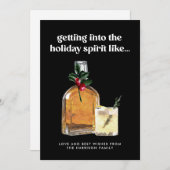 Het in de geest krijgen van Whiskey Cocktail Funny Feestdagenkaart (Voorkant / Achterkant)