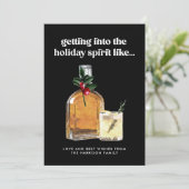 Het in de geest krijgen van Whiskey Cocktail Funny Feestdagenkaart (Staand voorkant)