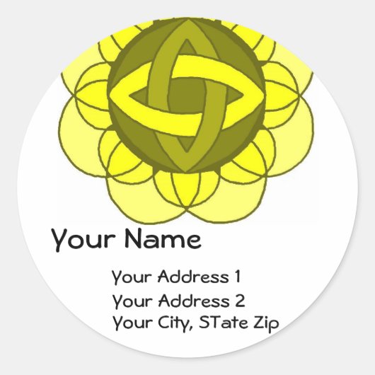 Het "in evenwicht brengen van het Zonnelexus"Adres Ronde Sticker (Voorkant)