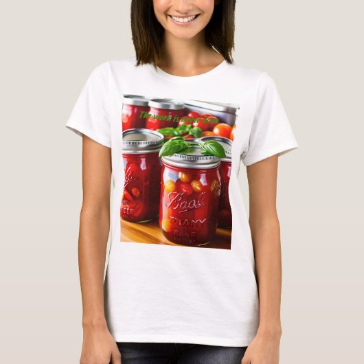 Het inblikken van het werk is nooit gedaan. t-shirt (Voorkant)