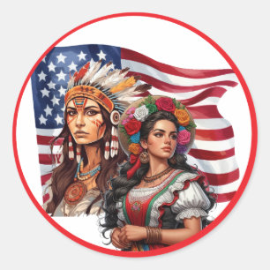 Het indiaanse/Mexicaanse erfgoed_ Voedende Hand Ronde Sticker