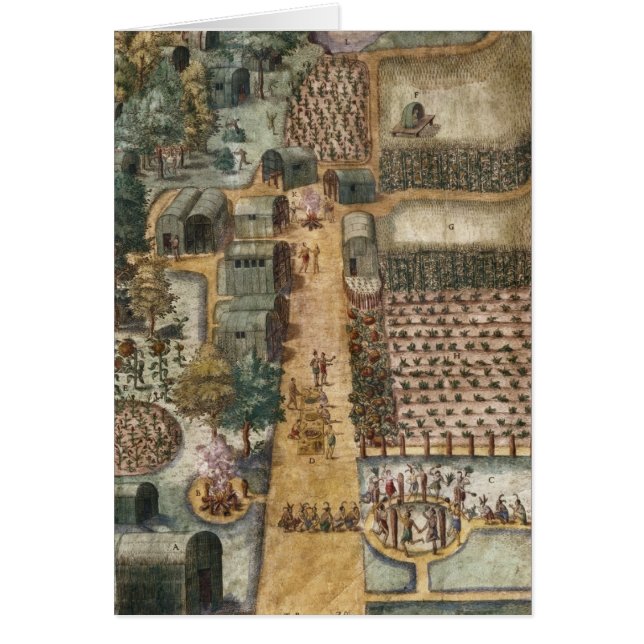 Het Indiase dorp Secoton, c.1570-80 (Voorkant)