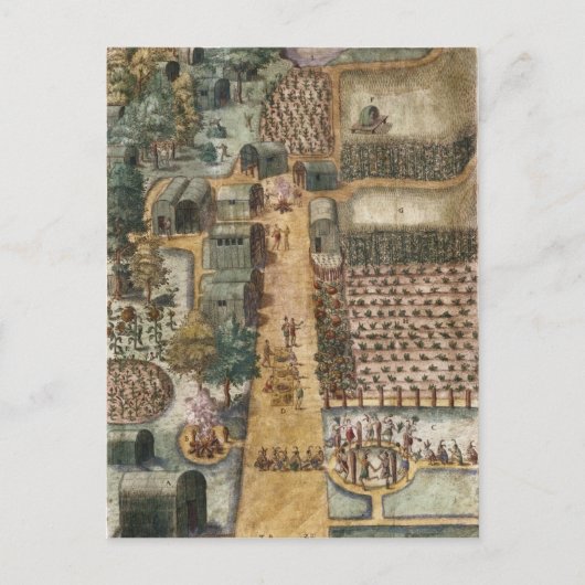 Het Indiase dorp Secoton, c.1570-80 Briefkaart (Voorkant)