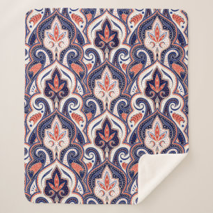 Het Indiase paisleypatroon naadloos. Perzische ara Sherpa Deken