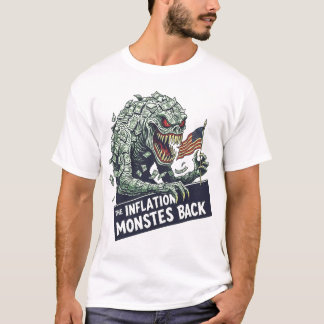 "Het inflatie monster is terug" satirische economi T-shirt