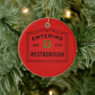 Het ingaan van de Kerst van Westborough Keramisch Ornament