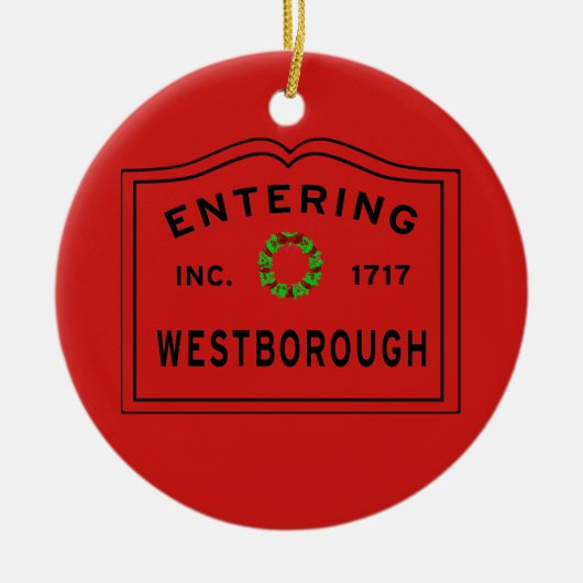 Het ingaan van de Kerst van Westborough Keramisch Ornament (Voorkant)