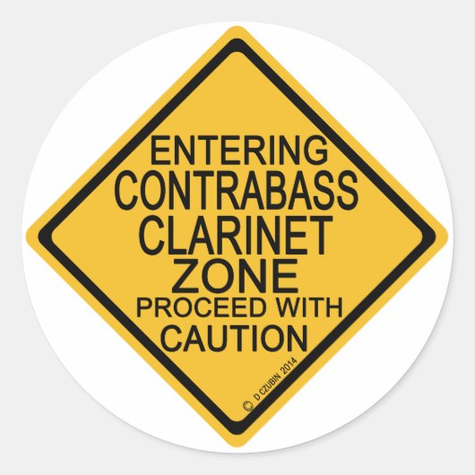 Het ingaan van de Streek van de Clarinet van Contr Ronde Sticker (Voorkant)