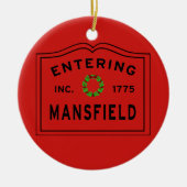 Het ingaan van Kerstmis Mansfield MA Keramisch Ornament (Voorkant)