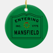 Het ingaan van Kerstmis Mansfield MA Keramisch Ornament (Achterkant)