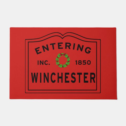 Het ingaan van Kerstmis Winchester MA Deurmat (Voorkant)