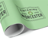 Het ingaan van Worcester, MA Kerstmis Wreath Cadeaupapier (Rol Hoek)