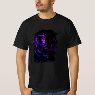 Het ingewikkelde geometrische kleurneonpatroon t-shirt