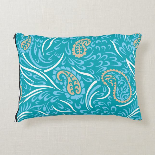 Het ingewikkelde ontwerp van turquoise stof met pa accent kussen (Voorkant)