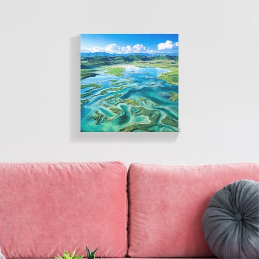 Het ingewikkelde waternetwerk van Tibet Canvas Afdruk (Insitu (Woonkamer))