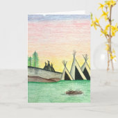 Het inheemse VolksArt. van het Tipi van de Indiaan Kaart (Gele Bloem)