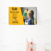 het inhuren van personeelBUSINESS douane logo flye Spandoek (Insitu)