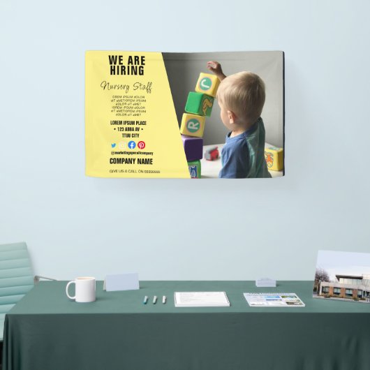 het inhuren van personeelBUSINESS douane logo flye Spandoek (Beurs)