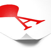 Het initiaal A met een groot rood hart Foto Afdruk (Hoek)