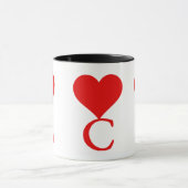 Het initiaal C met een groot rood hart Mok (Midden)