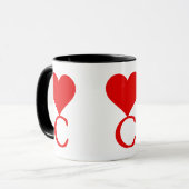 Het initiaal C met een groot rood hart Mok (Voorkant links)