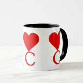 Het initiaal C met een groot rood hart Mok (Voorkant rechts)