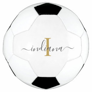 Het Initiaal Naam monogramscript  Modern personali Voetbal