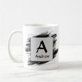 Het Initiaal van de verandering voegt de Zwarte Bo Koffiemok (Links)