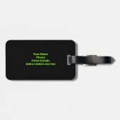 Het Initiaal van de verandering voegt Groene Naam  Bagagelabel (Achterkant horizontaal)