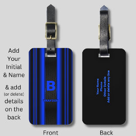 Het Initiaal van de verandering voegt Naam Blauw o Bagagelabel