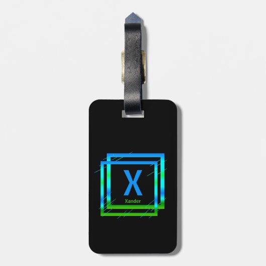 Het Initiaal van de verandering voegt Naam Blauwe  Bagagelabel (Achterkant verticaal)