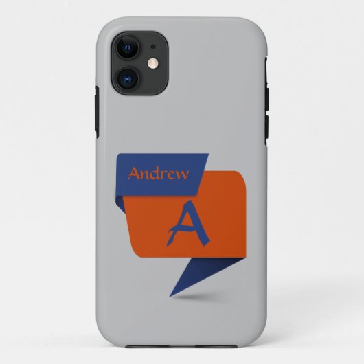 Het Initiaal van de verandering voegt Naam Blauwe Case-Mate iPhone Case (Achterkant)