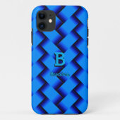 Het Initiaal van de verandering voegt Naam Blauwe  Case-Mate iPhone Case (Achterkant)
