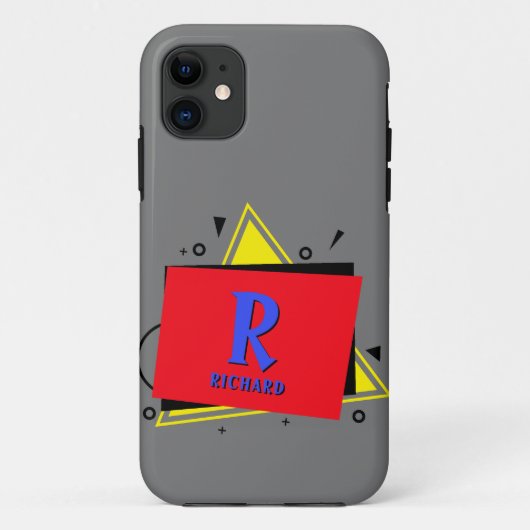 Het Initiaal van de verandering voegt Naam Geometr Case-Mate iPhone Case (Achterkant)
