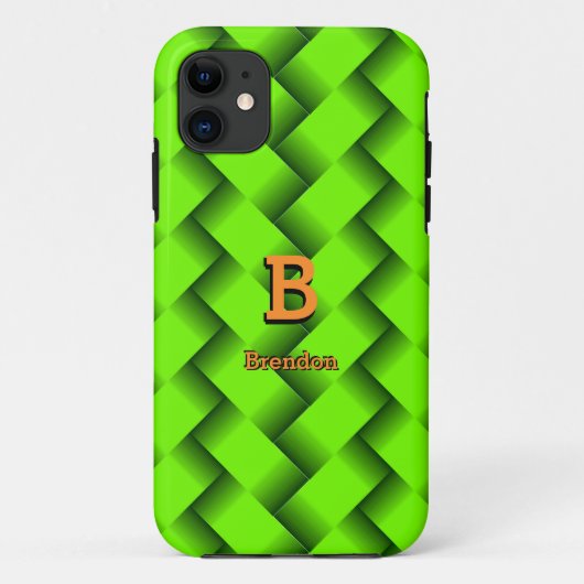 Het Initiaal van de verandering voegt Naam Groene  Case-Mate iPhone Case (Achterkant)