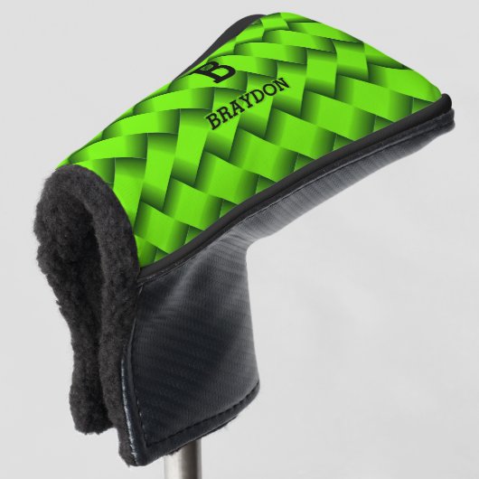 Het Initiaal van de verandering voegt Naam Groene  Golfheadcover (3/4 voorkant)