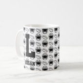 Het Initiaal van de verandering voegt Naam H I J K Koffiemok (Voorkant links)