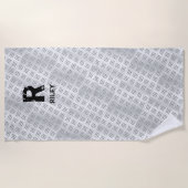 Het Initiaal van de verandering, voegt Naam, het b Strandlaken (Voorkant)