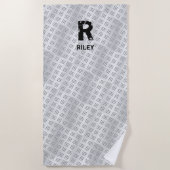 Het Initiaal van de verandering, voegt Naam, het b Strandlaken (Voorkant)