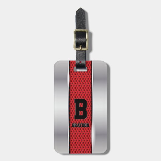 Het Initiaal van de verandering voegt Naam Silver  Bagagelabel (Voorkant verticaal)