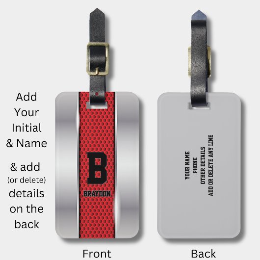 Het Initiaal van de verandering voegt Naam Silver Bagagelabel