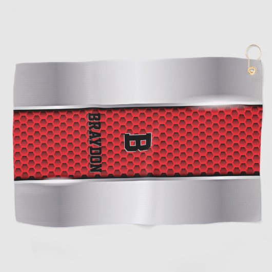 Het Initiaal van de verandering voegt Naam Silver  Golfhanddoek (Horizontaal)