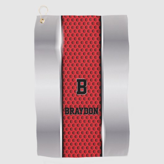 Het Initiaal van de verandering voegt Naam Silver Golfhanddoek (Voorkant)