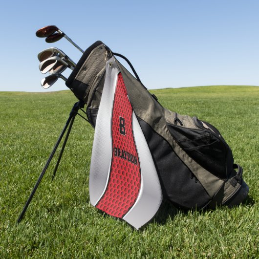 Het Initiaal van de verandering voegt Naam Silver  Golfhanddoek (Groen)