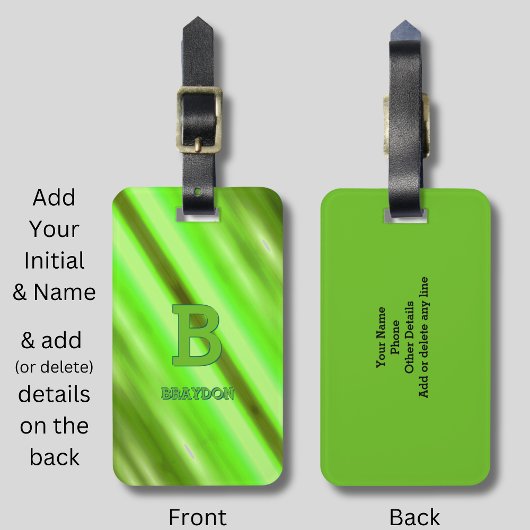 Het Initiaal van de verandering voegt Naam Zachte  Bagagelabel