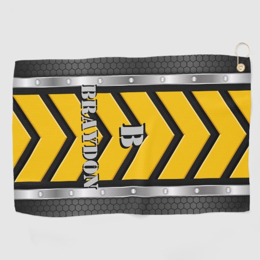 Het Initiaal van de verandering voegt Naam zwarte  Golfhanddoek (Horizontaal)