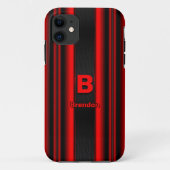 Het Initiaal wijzigen Naam toevoegen Metallic Red Case-Mate iPhone Case (Achterkant)