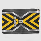 Het Initiaal wijzigen Voeg de naam Gele Zwarte Zil Golfhanddoek (Horizontaal)