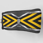 Het Initiaal wijzigen Voeg de naam Gele Zwarte Zil Golfheadcover (Voorkant)